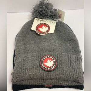 NWT Two-pack Canada Wear Unisex Knit Beanies. One size, neutral colors.